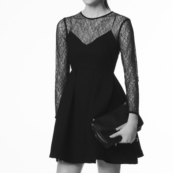 Sandro Jeanette Illusion Lace Alice Dress - Picture 1 of 3